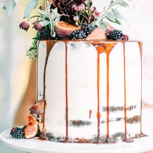 bruidstaart drip cake oranje